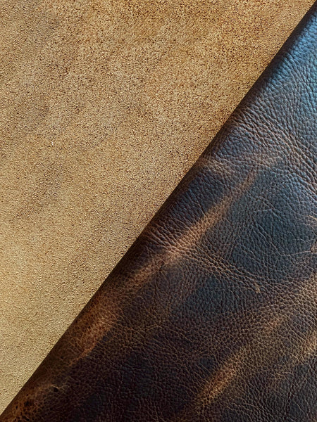 British Tan Oiled Pull Up (4-5 OZ) Cowhide Leather Skins