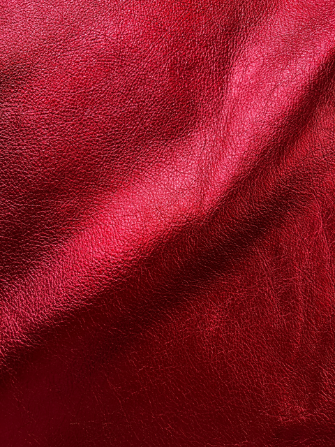 Red Metallic Cowhide Leather Skins