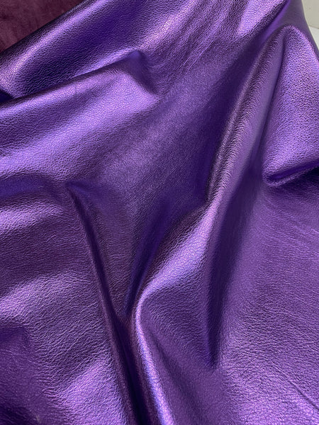 Purple Metallic Cowhide Leather Skins
