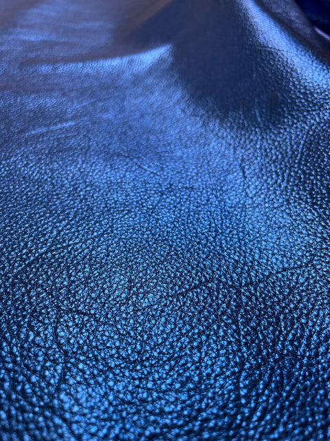 Royal Blue Metallic Cowhide Leather Skins