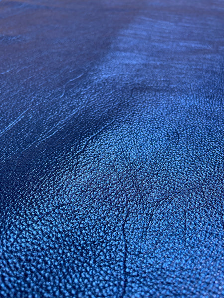 Royal Blue Metallic Cowhide Leather Skins