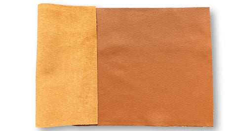 Cognac Natural Grain Cowhide Leather: 12" x 24" Pre-Cut Pieces