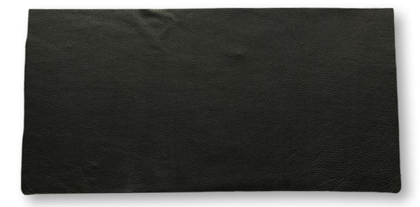 Black Natural Grain Cowhide Leather: 12" x 24" Pre-Cut Craft Pieces