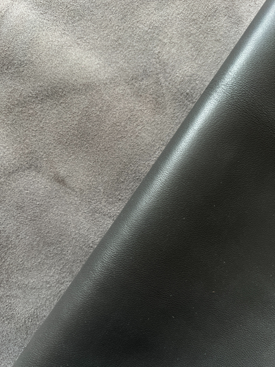 Grey Italian Nappa Lambskin alternate view showing color and surface finish