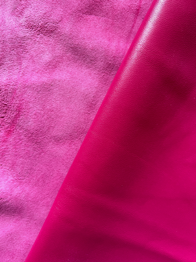 Hot Pink Italian Nappa Lambskin alternate view showing color and surface finish