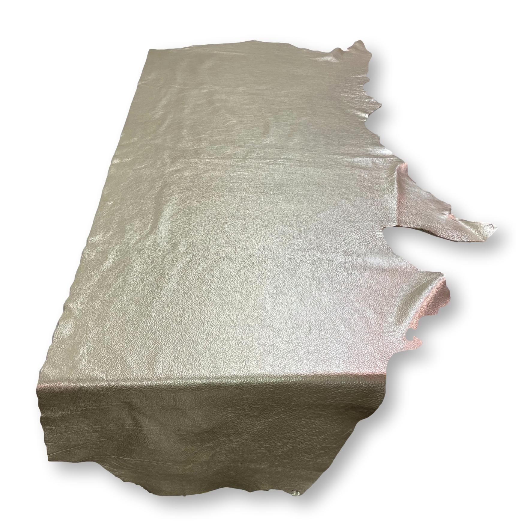 Platinum Metallic Cowhide Leather Skins