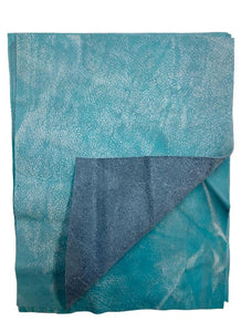 Special Offering - Turquoise Distressed Natural Grain Cowhide: 8.5" x 11" Pre-Cut Pieces
