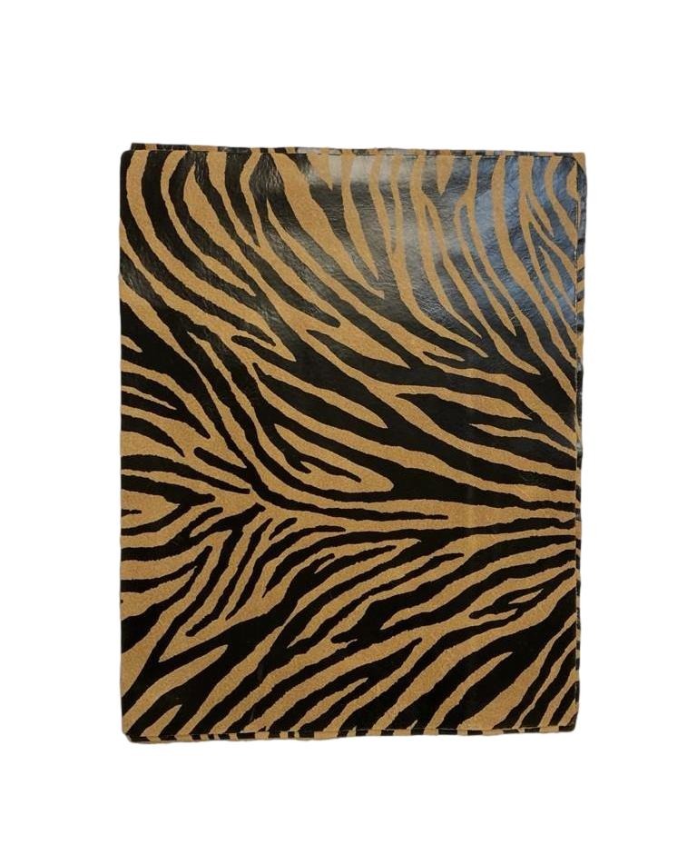 Tan Zebra Nubuck Cowhide Leather: 8.5'' x 11'' Pre-Cut Pieces