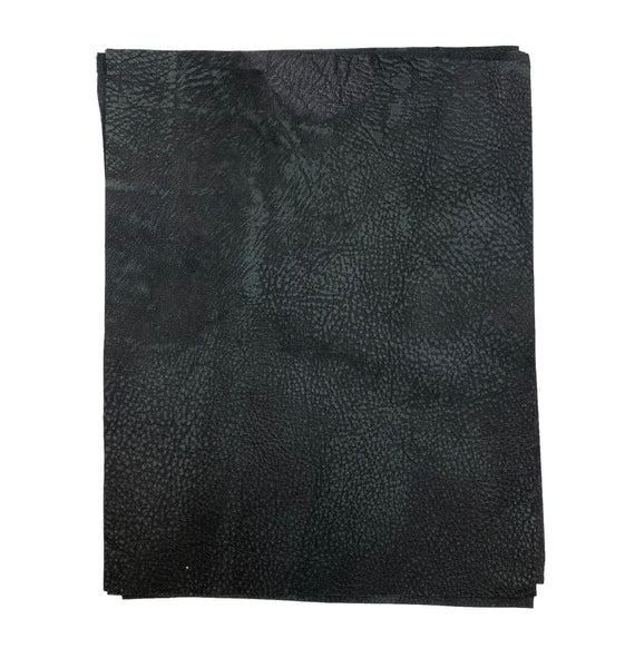 Special Offering - Black Distressed Natural Grain Cowhide: 8.5" x 11" Pre-Cut Pieces