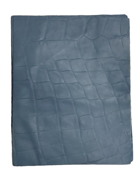 Special Offering - Blue Croco Embossed Leather: 8.5" x 11" Pre-Cut Pieces