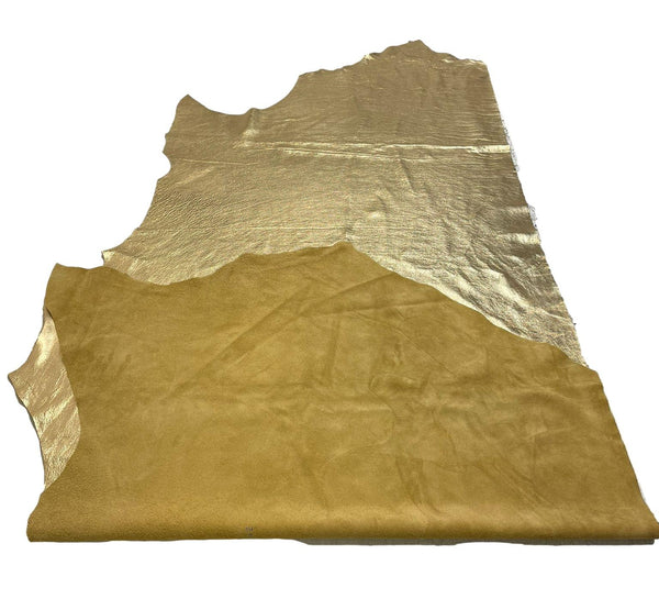 Gold Metallic Cowhide Leather Skins