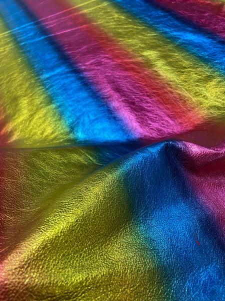 Rainbow Metallic Cowhide Leather