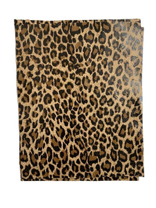 Tan Leopard Cowhide Leather: 8.5" x 11" Pre-Cut Pieces
