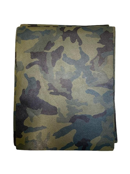 Army Green Camouflage Natural Grain Cowhide Leather: 8.5" x 11" Pre-Cut Pieces