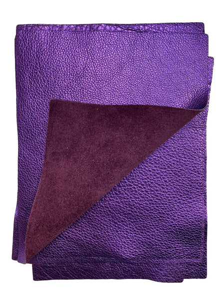Purple Metallic Cowhide Leather: 8.5'' x 11'' Pre-Cut Pieces