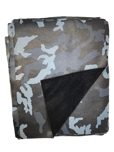 Navy Camouflage Cow Leather shown in a full product view
